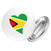 Button Guyana Flagge Herz Anstecker