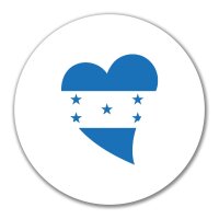 Aufkleber Honduras Flagge Herz 10cm rund
