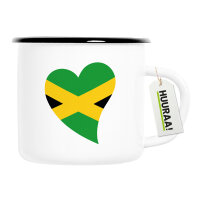 Emaille Tasse Jamaika Flagge Herz 300ml Vintage Emaille...