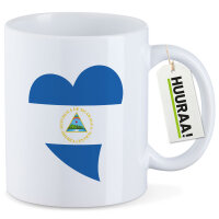 Kaffeetasse Nicaragua Flagge Herz 330ml