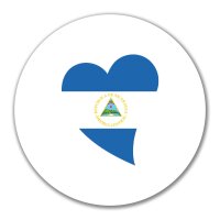 Aufkleber Nicaragua Flagge Herz 10cm rund