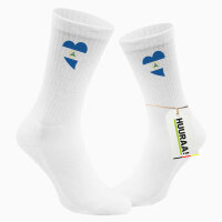 Socken Nicaragua Flagge Herz Größe 37/46 White...