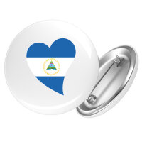 Button Nicaragua Flagge Herz Anstecker
