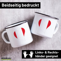 Emaille Tasse Peru Flagge Herz 300ml Vintage Emaille Becher