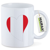 Kaffeetasse Peru Flagge Herz 330ml