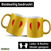 Glitzertasse Peru Flagge Herz 330ml