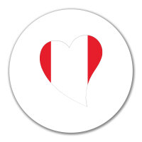 Aufkleber Peru Flagge Herz 10cm Sticker