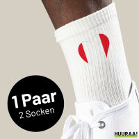 Socken Peru Flagge Herz Größe 37/46 White...