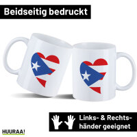 Kaffeetasse Puerto Rico Flagge Herz 330ml