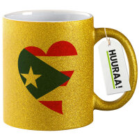 Glitzertasse Puerto Rico Flagge Herz 330ml