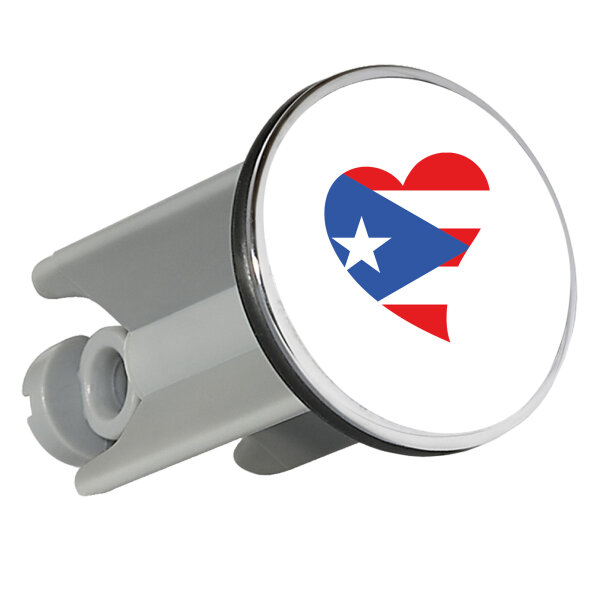 Waschbeckenstöpsel Puerto Rico Flagge Herz 4cm Abflussstopfen