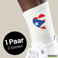 Socken Puerto Rico Flagge Herz Größe 37/46...