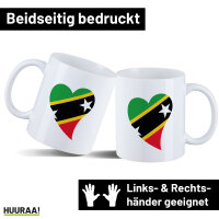 Kaffeetasse St. Kitts und Nevis Flagge Herz 330ml