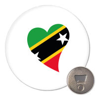 Magnet St. Kitts und Nevis Flagge Herz 59mm Kühlschrankmagnet Flaschenöffner