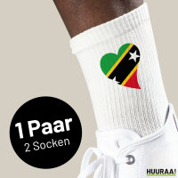 Socken St. Kitts und Nevis Flagge Herz Größe...