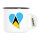 Emaille Tasse St. Lucia Flagge Herz 300ml Vintage Emaille Becher