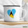 Emaille Tasse St. Lucia Flagge Herz 300ml Vintage Emaille Becher