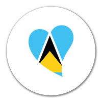 Aufkleber St. Lucia Flagge Herz 10cm Sticker