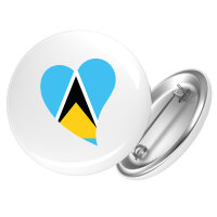 Button St. Lucia Flagge Herz Anstecker