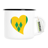 Emaille Tasse St. Vincent und die Grenadinen Flagge Herz...