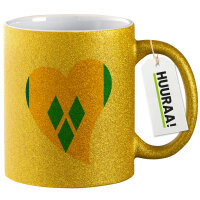 Glitzertasse St. Vincent und die Grenadinen Flagge Herz...