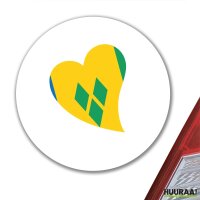 Aufkleber St. Vincent und die Grenadinen Flagge Herz 10cm...