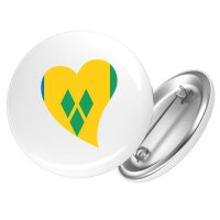 Button St. Vincent und die Grenadinen Flagge Herz Anstecker