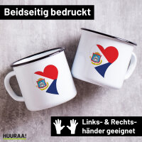 Emaille Tasse Sint Maarten Flagge Herz 300ml Vintage...