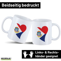 Kaffeetasse Sint Maarten Flagge Herz 330ml