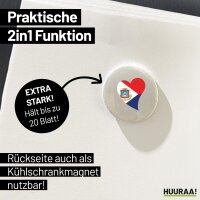 Magnet Sint Maarten Flagge Herz 59mm Kühlschrankmagnet Flaschenöffner