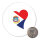Magnet Sint Maarten Flagge Herz 59mm Kühlschrankmagnet Flaschenöffner