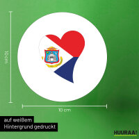 Aufkleber Sint Maarten Flagge Herz 10cm Sticker