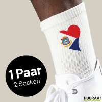 Socken Sint Maarten Flagge Herz Größe 37/46...