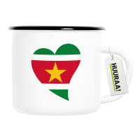 Emaille Tasse Surinam Flagge Herz 300ml Vintage Emaille...