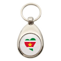 Schlüsselanhänger Surinam Flagge Herz