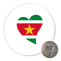 Magnet Surinam Flagge Herz 59mm Kühlschrankmagnet...