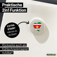 Magnet Surinam Flagge Herz 59mm Kühlschrankmagnet Flaschenöffner