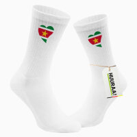 Socken Surinam Flagge Herz Größe 37/46 White Motiv Tennissocken