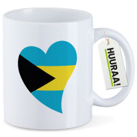 Kaffeetasse Die Bahamas Flagge Herz 330ml
