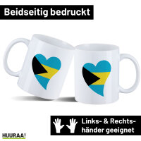 Kaffeetasse Die Bahamas Flagge Herz 330ml