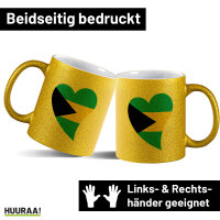 Glitzertasse Die Bahamas Flagge Herz 330ml