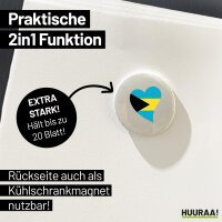 Magnet Die Bahamas Flagge Herz 59mm Kühlschrankmagnet Flaschenöffner