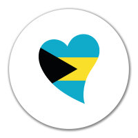 Aufkleber Die Bahamas Flagge Herz 10cm Sticker
