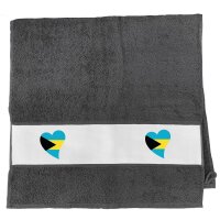 Handtuch Die Bahamas Flagge Herz 50x100cm