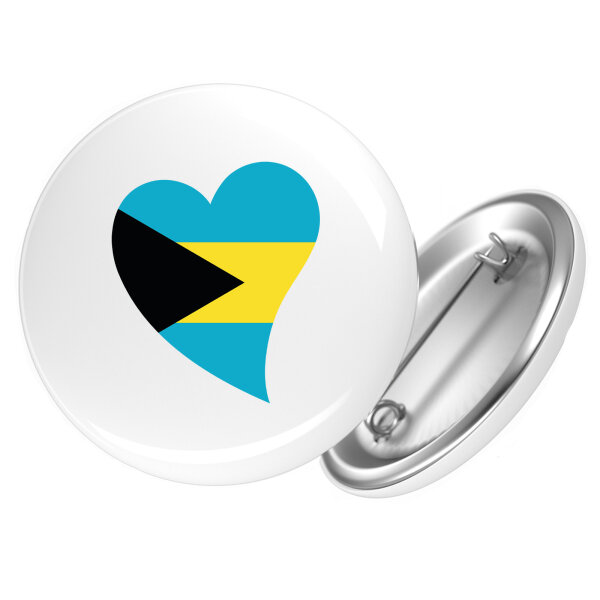 Button Die Bahamas Flagge Herz Anstecker