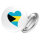 Button Die Bahamas Flagge Herz Anstecker