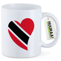 Kaffeetasse Trinidad und Tobago Flagge Herz 330ml