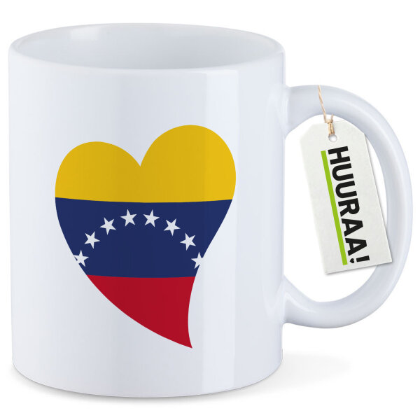 Kaffeetasse Venezuela Flagge Herz 330ml