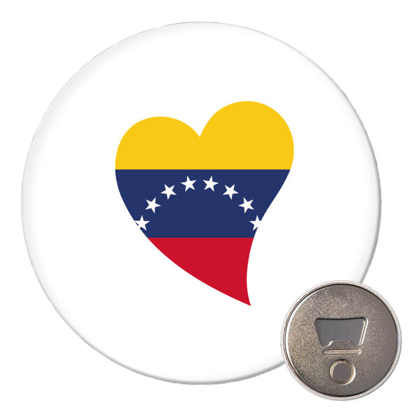 Magnet Venezuela Flagge Herz 59mm Kühlschrankmagnet Flaschenöffner