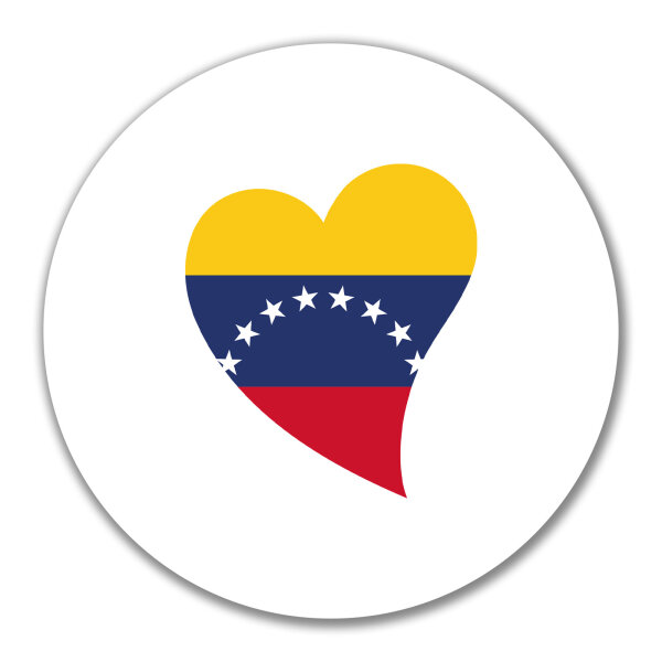 Aufkleber Venezuela Flagge Herz 10cm Sticker